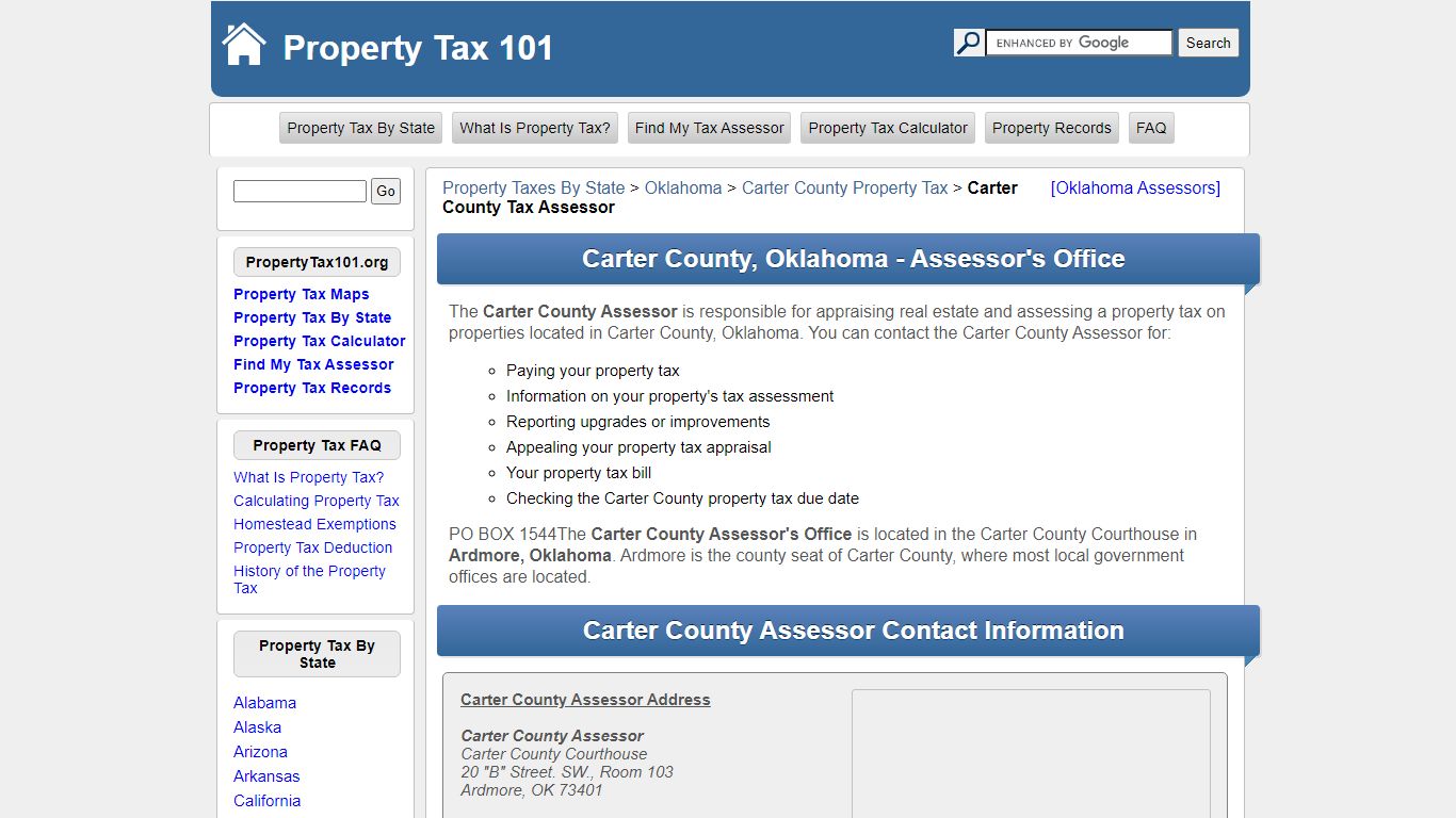 Carter County, Oklahoma - Tax Assessor & Property Appraiser
